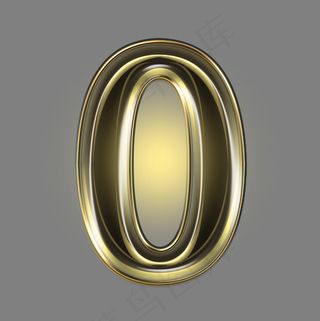 金色黑金光效PSD数字0