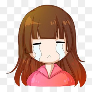 手绘小女孩哭表情包