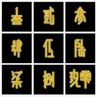 大写数字金属艺术字