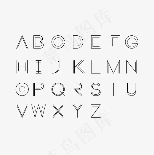26个英文字母素材(3000*3000px)psd模版下载