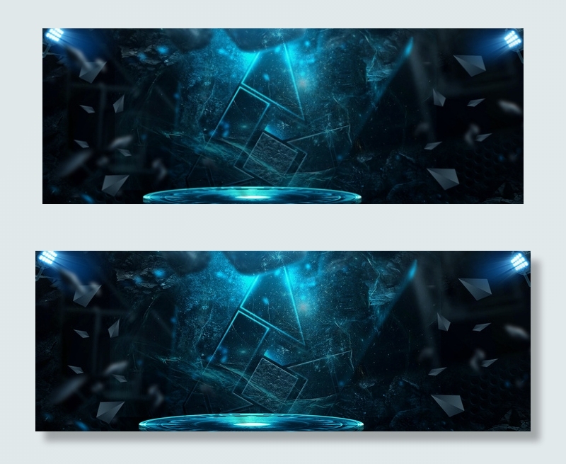 双十一科技风几何banner海报背景图片素材