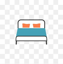 彩色手绘线稿床卡通图标,免抠元素(1500*1500px)eps,ai矢量模版下载