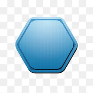 蓝色商务六边形标签,免抠元素