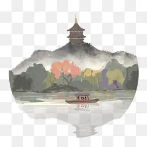 中国风杭州雷锋塔免抠系列,免抠元素