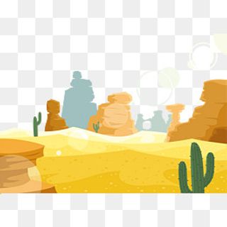 卡通沙漠矢量图下载,免抠元素