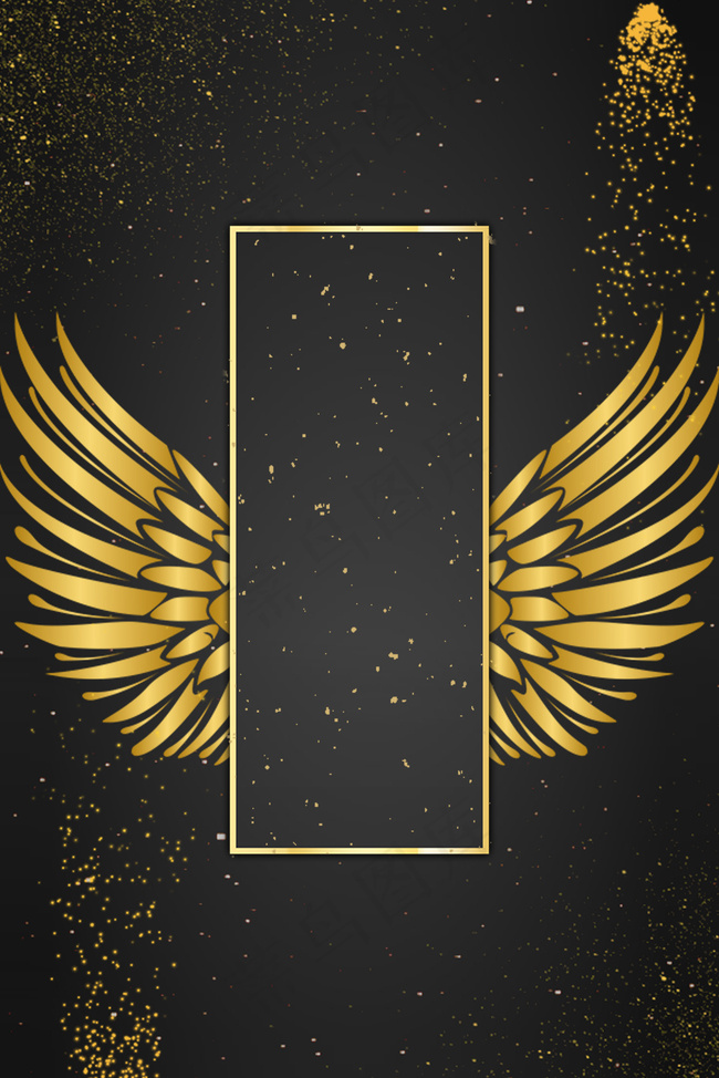 黑金系翅膀海报背景背景图片素材