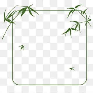 绿色古风通用竹叶边框装饰