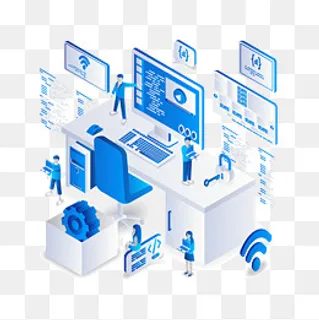 2.5DWIFI互联网矢量卡通,免抠元素