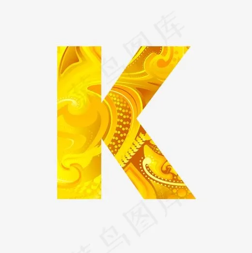 金色字母K(1600*1600px)ai矢量模版下载