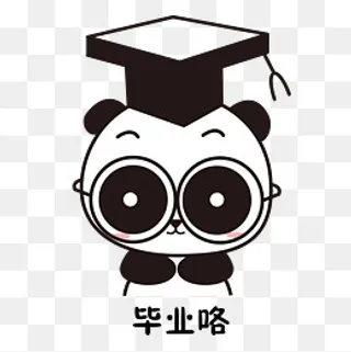 萌萌大熊猫主题翻毕业典礼表情包