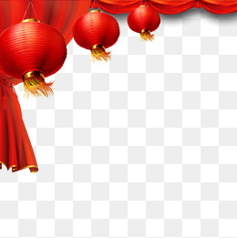 大红绸挂灯笼,免抠元素