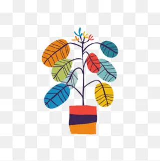 卡通版多颜色的生命之树