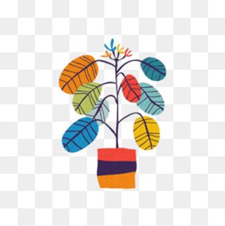 卡通版多颜色的生命之树