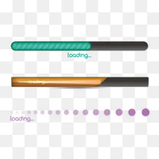 矢量三款彩色长条缓冲图标,免抠元素