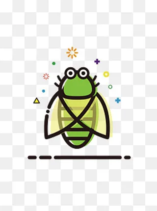 知了蝉MBE卡通可爱立秋矢量元素,免抠元素