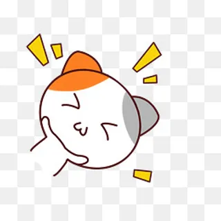 小清新动物手绘可爱斑点猫png,免抠元素