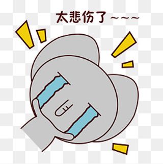 手绘卡通可爱萌宠动物表情包灰色