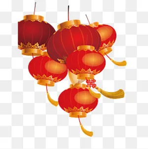 春节元宵红色的灯笼,免抠元素