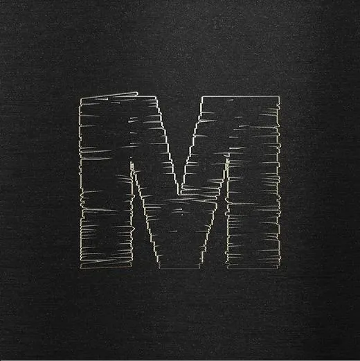 金属纹理质感抖音故障风艺术字菜鸟图库M(2000X2000(DPI:150))psd模版下载