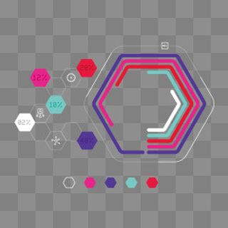 矢量创意彩色六边形商务信息图表