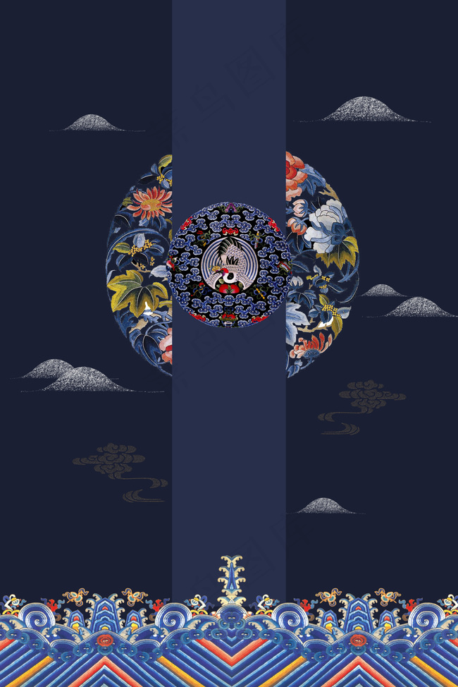 宫廷风古典刺绣背景背景图片素材,背景元素