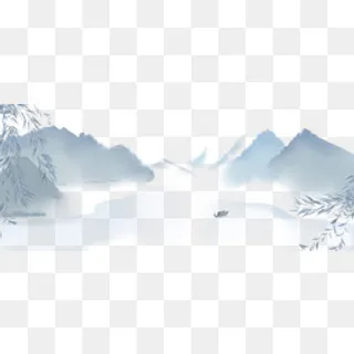 手绘中国风古风水墨写意柳条杨柳,免抠元素