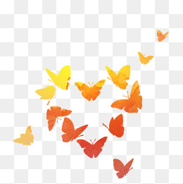 创意彩色水墨蝴蝶装饰素材,免抠元素