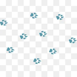卡通可爱蓝色的猫爪印矢量图,免抠元素(2715*1812px)ai矢量模版下载