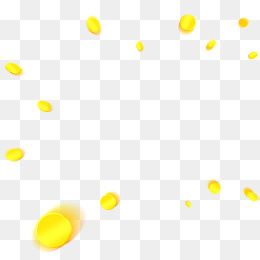 卡通金币飞溅漂浮素材,免抠元素