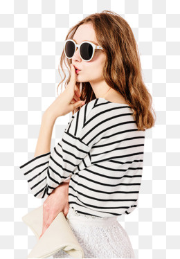 戴墨镜的女模特,免抠元素