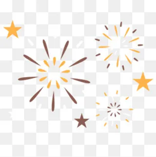 金色创意烟花元素,免抠元素