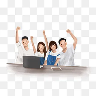 手绘培训班人物素材,免抠元素