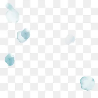 蓝色清新花瓣漂浮素材,免抠元素