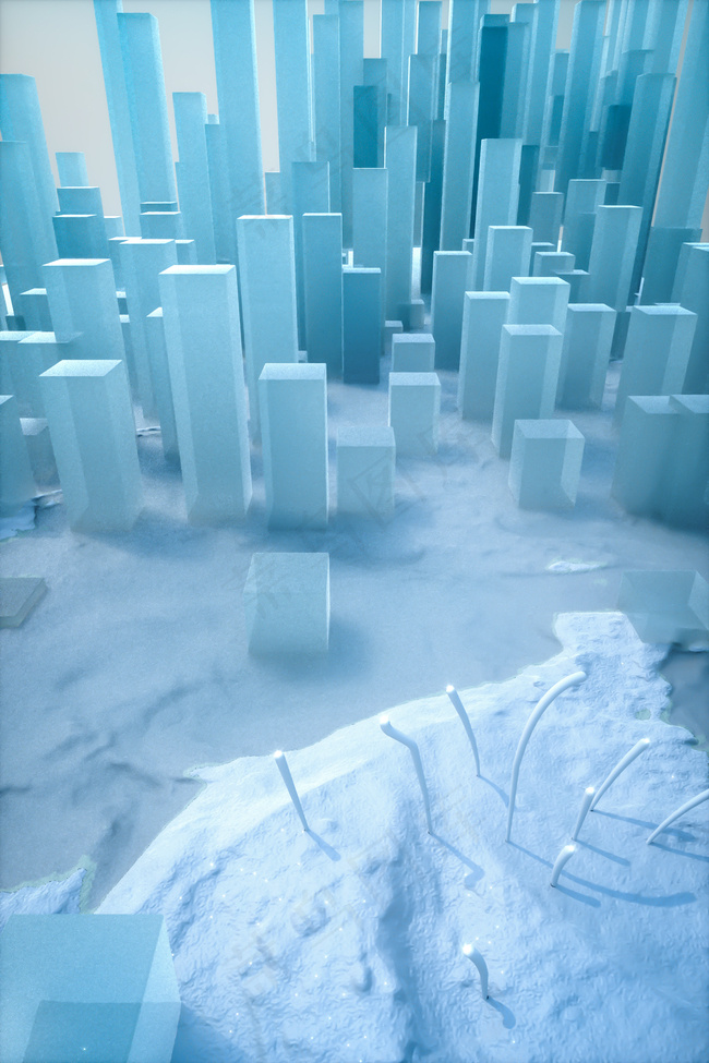 C4D水晶未来科幻场景背景图片素材