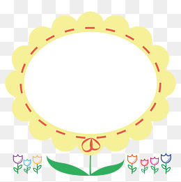 黄色蕾丝花边缎带可爱花朵矢量免