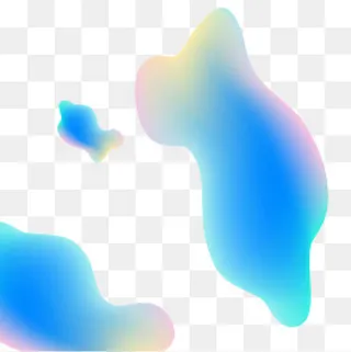 蓝色流体渐变元素,免抠元素