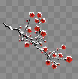 水墨中国风梅花插画