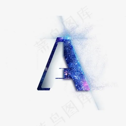 字母A闪光字体设计,免抠元素艺术字(800*600px)psd模版下载