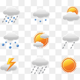 天气情况标志图标矢量图,免抠元素