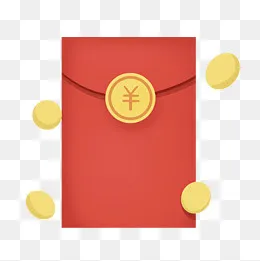 金币新年红色黄色卡通红包,免抠元素(2000*2000px)psd模版下载