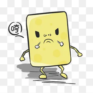 一只气炸了的小黄油表情包png