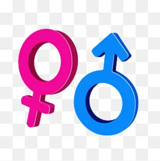 卡通立体性别男女符号免抠,免抠元素