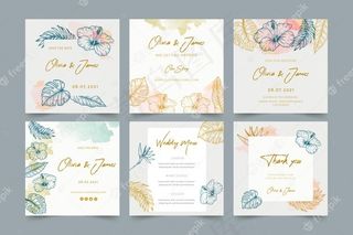 带花饰的婚礼模板