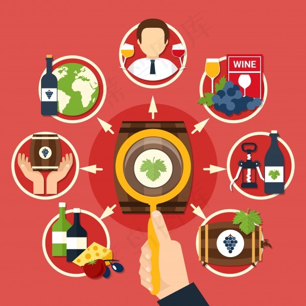 淡色葡萄酒概念