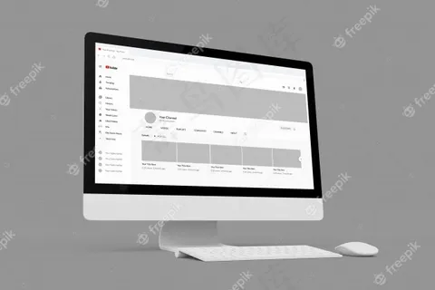 监视数字设备模型样机以显示youtube配置文件模板