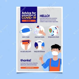 企业海报模板的冠状病毒协议