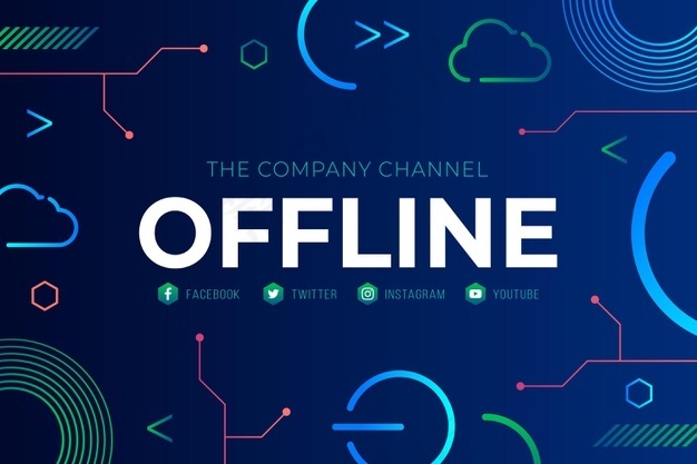 离线twitch横幅banner孟菲斯风格eps,ai矢量模版下载