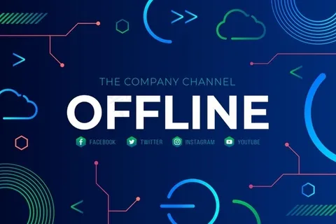 离线twitch横幅banner孟菲斯风格