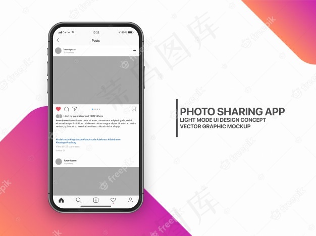 社交媒体模拟用户界面ux模板布局eps,ai矢量模版下载