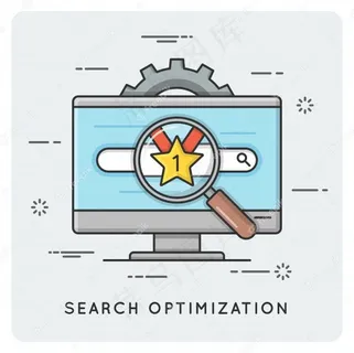 搜索引擎优化。搜索优化。细线。
